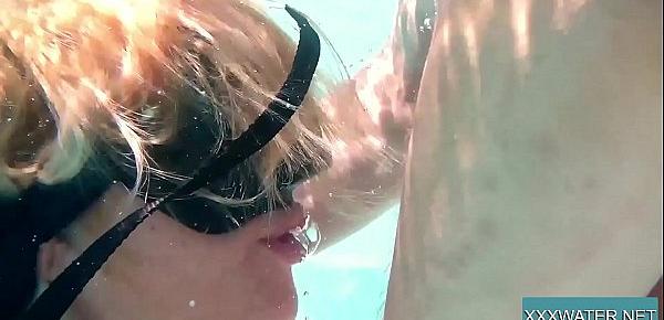  Sloppy underwater blowjob